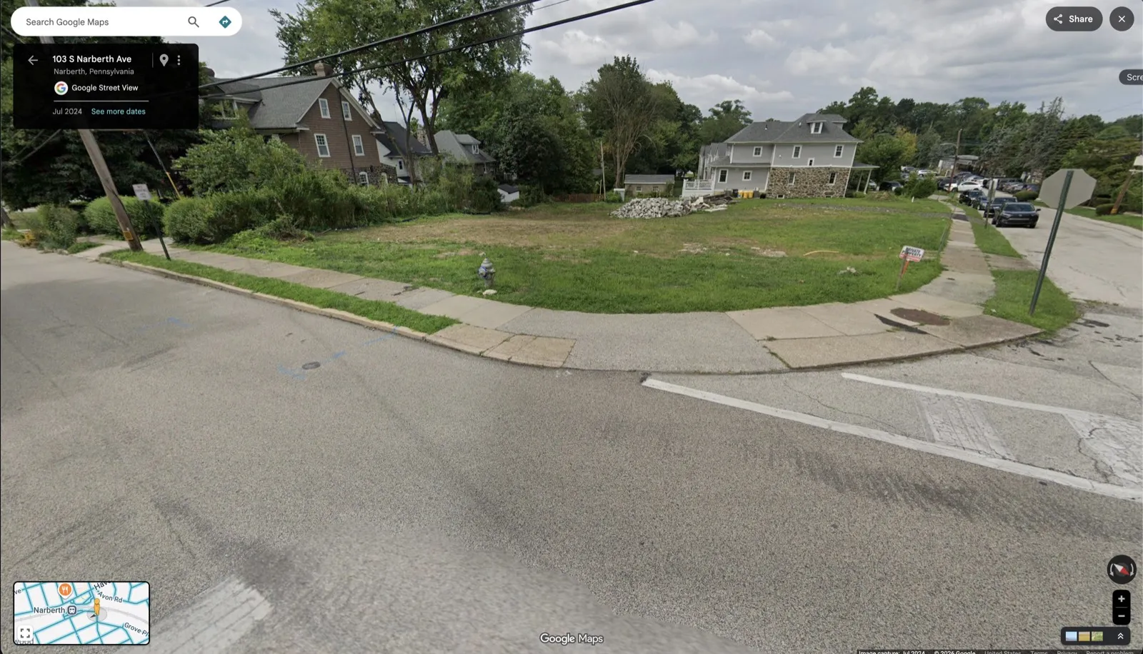 The 198 Elmwood Avenue site today — the former Baptist church before the bridge work